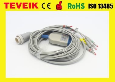 ECG 108/110 / 1203,1205 के लिए Kenz DB 15 पिन AHA IEC 10 लीड तार EKG केबल
